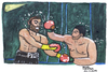 Cartoon: Heavyweight Boxing Champion (small) by Pascal Kirchmair tagged boxing,boxen,boxeurs,wladimir,klitschko,boxer,cartoon,karikatur,caricature,kubrat,pulew,aquarell,watercolour