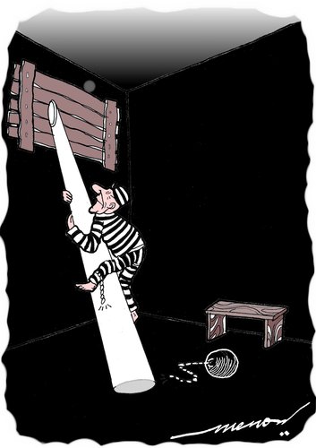 Cartoon: Desperate attempt (medium) by kar2nist tagged escaoe,prison,convict,light