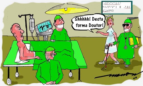 Cartoon: Specialist Surgeon (medium) by kar2nist tagged operation,braille,doctor,operationtheatre,specialist,surgeon