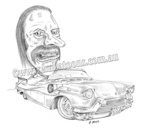 Cartoon: Max and his Cadillac (medium) by kullatoons tagged caricature,car,cadillac,vehicle