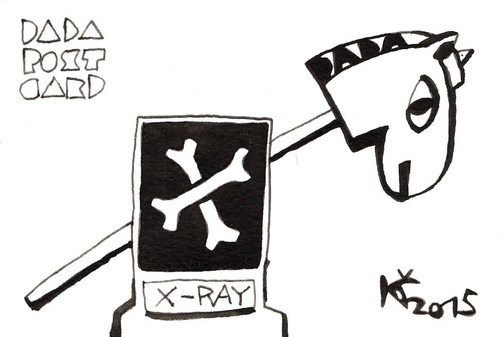 Cartoon: DADA - X-RAY (medium) by Kestutis tagged dada,dadaism,postcard,pferd,kestutis,lithuania,art,kunst,ray,horse