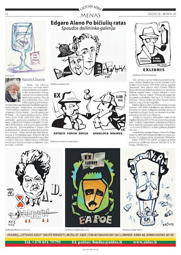 Cartoon: Friends of Edgar Allan Poe (medium) by Kestutis tagged exlibris,newspaper,kestutis,lithuania,poe,detective,writer