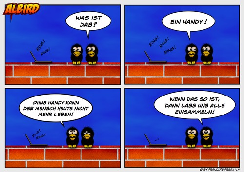 Cartoon: Albird-Das Handy (medium) by AlterEgon tagged handy,knetfiguren,albird,vögel,vogel