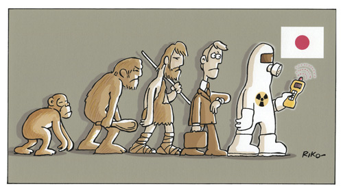 Cartoon: EVOLUTION... (medium) by Riko cartoons tagged riko,cartoons,japan,2011