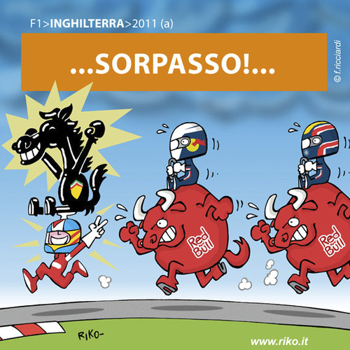 Cartoon: F1 2011 (medium) by Riko cartoons tagged riko,cartoon,f1,inghilterra,2011