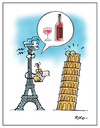 Cartoon: wine (small) by Riko cartoons tagged riko italy france cartoon wine