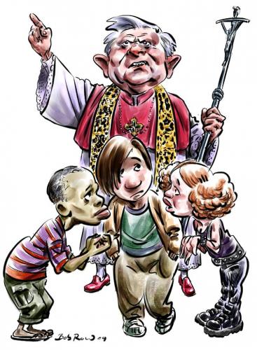 Cartoon: Benedict XVI preaching chastity (medium) by Bob Row tagged pope,benedict,education