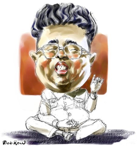 Cartoon: Kim Jomg Il (medium) by Bob Row tagged northkorea,kimjongil