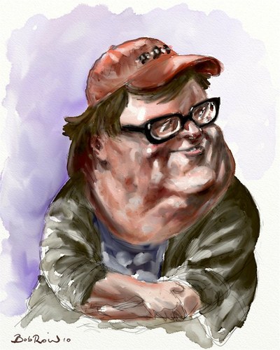 Cartoon: Michael Moore (medium) by Bob Row tagged moore,filmmaking,caricature