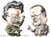 Cartoon: Trotsky-Morozov (small) by Bob Row tagged trotsky,morozov,revolution,web20,technology