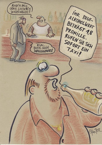 Cartoon: dummes bier (medium) by Petra Kaster tagged genetic,digitalisierung,bars,kneipen,männer,alkohol,alkohol,männer,kneipen,bars,digitalisierung,genetic