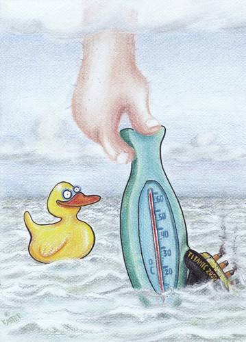 Cartoon: titanic 2050 (medium) by Petra Kaster tagged titanic,schiffsunglück,ökologie,klimaerwärmung,meer,bott,badewasser,badeente,himmel,schiffe,umweltschutz,titanic,schiffsunglück,ökologie,klimaerwärmung,meer,badewasser