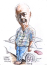 Cartoon: Geoffrey Smeaton (small) by jjjerk tagged geoffrey,smeaton,artist,painter,cartoon,caricature,blue,car,famous,irish,malahide,ireland