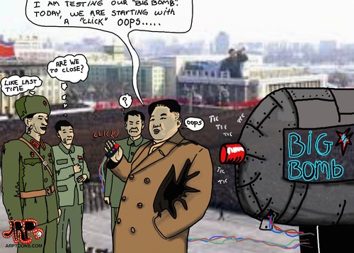 Cartoon: North Korea Mistake (medium) by tonyp tagged arp,mistake,north,korea,officers