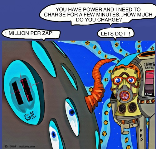Cartoon: ROBO CHARGE (medium) by tonyp tagged arp,space,ge,charge,electricity,arptoons