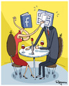 Cartoon: Facebook (small) by Marcelo Rampazzo tagged facebook,love,relationship,cuple