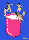 Cartoon: mating dance (small) by Marcelo Rampazzo tagged mating,dance,matisse,sex,love,condon,aids