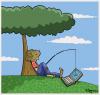 Cartoon: My days (small) by Marcelo Rampazzo tagged fishing,internet,connect