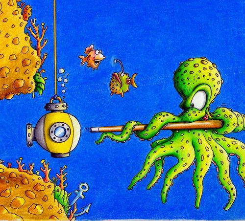 Cartoon: Pool (medium) by Jupp tagged pool,billard,octopus,sea,tiefsee,jupp,cartoon