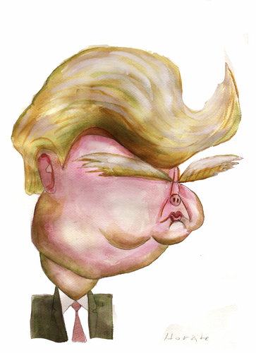 Cartoon: Donald Trump (medium) by horate tagged hate