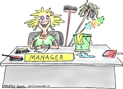 Cartoon: manager putzfrau cleaninglady (medium) by martin guhl tagged manager,putzfrau,cleaninglady