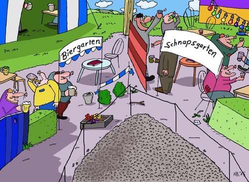 Cartoon: Open Air (medium) by Leichnam tagged open,air,biergarten,schnapsgarten,getränke