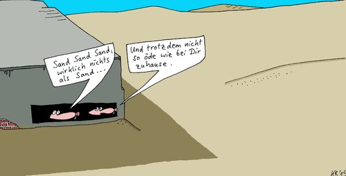 Cartoon: Weite (medium) by Leichnam tagged weite,sand,wüste,ödnis
