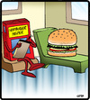 Cartoon: Hamburger Helper (small) by cartertoons tagged hamburger,helper,psychology,psychiatry,treatment,office,therapy,therapist