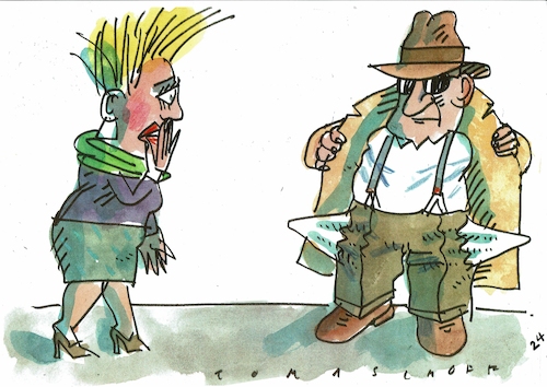Cartoon: Belästigung (medium) by Jan Tomaschoff tagged scham,geld,pleite,scham,geld,pleite