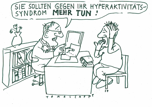 Cartoon: hyperaktiv (medium) by Jan Tomaschoff tagged medizin,gesundheit,adhs,medizin,gesundheit,adhs