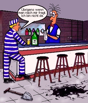 Cartoon: Most wanted (medium) by sier-edi tagged drink,bar,häftling,entflohener