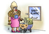Cartoon: GM-Bilanz (small) by Harm Bengen tagged gm,bilanz,opel,deutschland,usa,gewinne,verluste,kinderwagen,babyklappe
