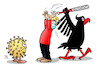Cartoon: Infektionsschutz weg (small) by Harm Bengen tagged infektionsschutz,bundesadler,adler,michel,baseballschläger,corona,virus,harm,bengen,cartoon,karikatur