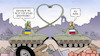 Cartoon: Ukraine-Waffenstillstand (small) by Harm Bengen tagged waffenstillstand,panzer,soldaten,herz,deutschland,frankreich,ukraine,russland,donbass,krieg,putin,selenskyj,harm,bengen,cartoon,karikatur