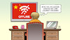 Cartoon: Videokonferenz mit China (small) by Harm Bengen tagged videokonferenz,china,regierungskonsultationen,merkel,uiguren,menschenrechte,offline,internet,harm,bengen,cartoon,karikatur