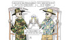 Cartoon: Weg der Menschheit (small) by Harm Bengen tagged weltweite,militärausgaben,rüsstung,sipri,hitzetote,menschheit,weg,tod,sekt,klimawandel,camouflage,hawaiihemd,kriege,harm,bengen,cartoon,karikatur