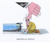 Cartoon: Druckaufbau (small) by mandzel tagged kim,nordkorea,nuklearwaffen,usa,druckaufbau,sanktionen