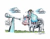 Cartoon: Eurozone im Ausblick (small) by mandzel tagged eurozone,fernrohr,blick,in,die,zukunft,eu,stier