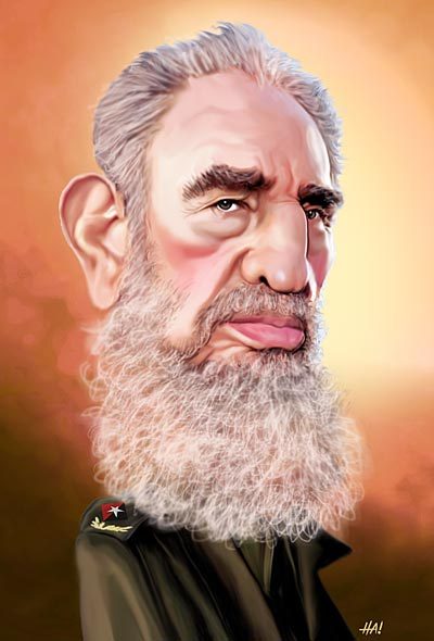 Cartoon: fidel castro (large) by Halil I YILDIRIM tagged fidel,castro,cuba