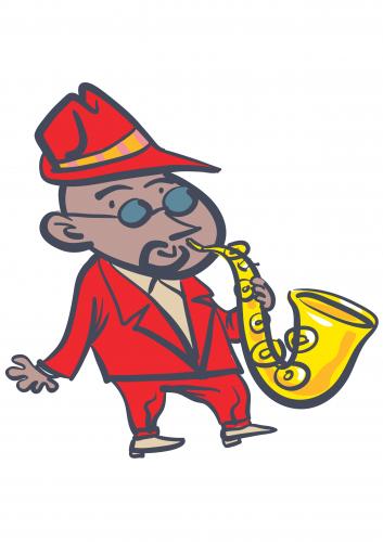 saxaphone player cartoon