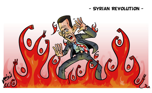 Cartoon: syrian revolution (medium) by ramzytaweel tagged syria,bashar,revolution