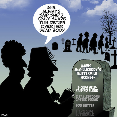 Cartoon: Over my dead body (medium) by toons tagged scones,cake,recipe,gravestones,cemetary,death,favourite,cookies,cakes,sweets,scones,cake,recipe,gravestones,cemetary,death,favourite,cookies,cakes,sweets