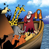 Cartoon: Noahs ark (small) by toons tagged life,jacket,demonstration,noahs,ark,airline,safety,animals,bible,stories