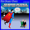 Cartoon: Superman (small) by toons tagged superman,uber,newspaper,reporters,transport,media,jobs,clark,kent,moonlighting,part,time,job,taxi,cabs