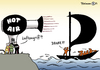 Cartoon: Luftangriff auf Piraten (small) by Pfohlmann tagged karikatur,color,farbe,2012,deutschland,piraten,luftangriff,fön,heiße,luft,somalia,bundeswehr,parteien,etablierte,piratenpartei,logo,fahne,flagge,boot,schiff,segel,erfolg,umfragen
