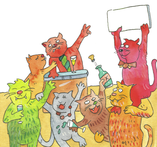 Cartoon: Wahl Abstimmung Katzen (medium) by sabine voigt tagged wahl,abstimmung,katzen