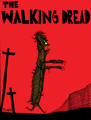 Cartoon: The Walking Dread (medium) by Munguia tagged walking,dead,dread,zombies,zombie,living,bad,hair,day,myself
