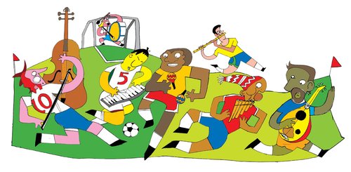 Cartoon: unity (medium) by Munguia tagged soccer,futbol,sports,munguia,music,races,razas,etnias,people,instruments,musical,futbola