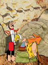 Cartoon: shark soup for cavemen (small) by Munguia tagged shark soup caveman cavemen waitress jaws primitive stone age