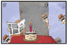 Cartoon: 60 Jahre BND (small) by Kostas Koufogiorgos tagged karikatur,koufogiorgos,illustration,cartoon,geburtstag,torte,feier,party,bnd,nachrichtendienst,spionage,agent,geheimdienst